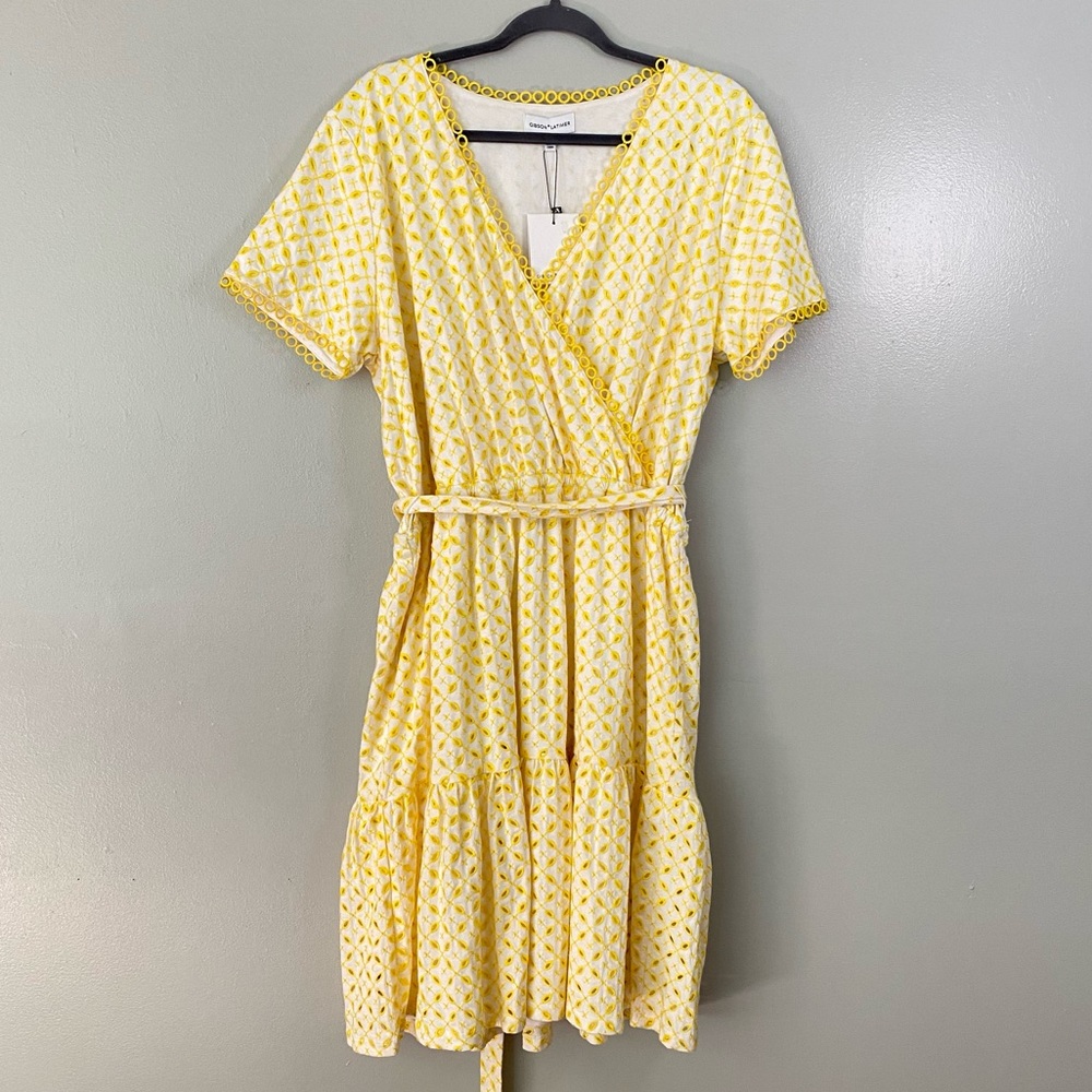 NWT Gibson Latimer Yellow Eyelet Dress
